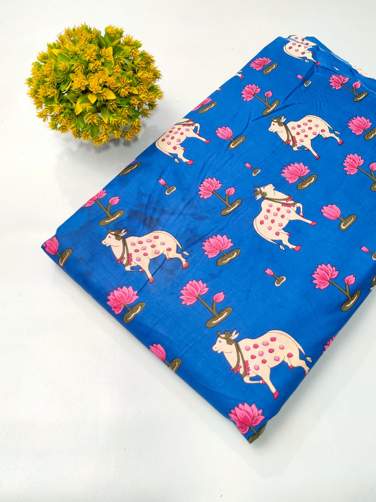 Soft cotton fabric for summer tulsi prints