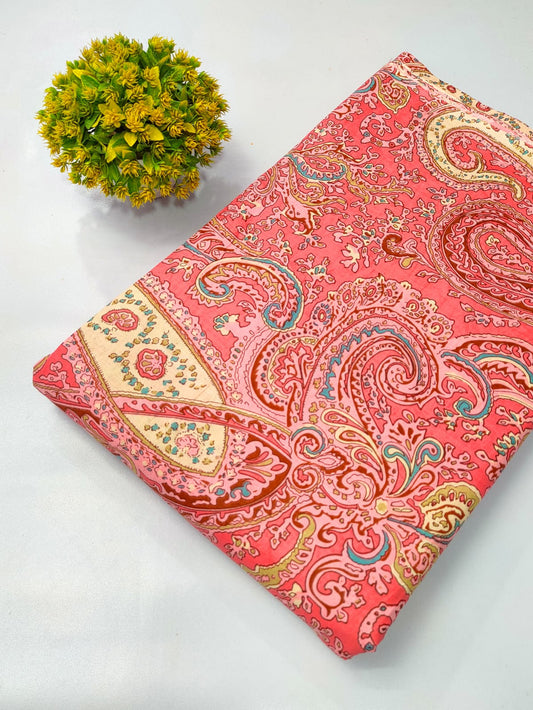 Soft cotton fabric for summer tulsi prints