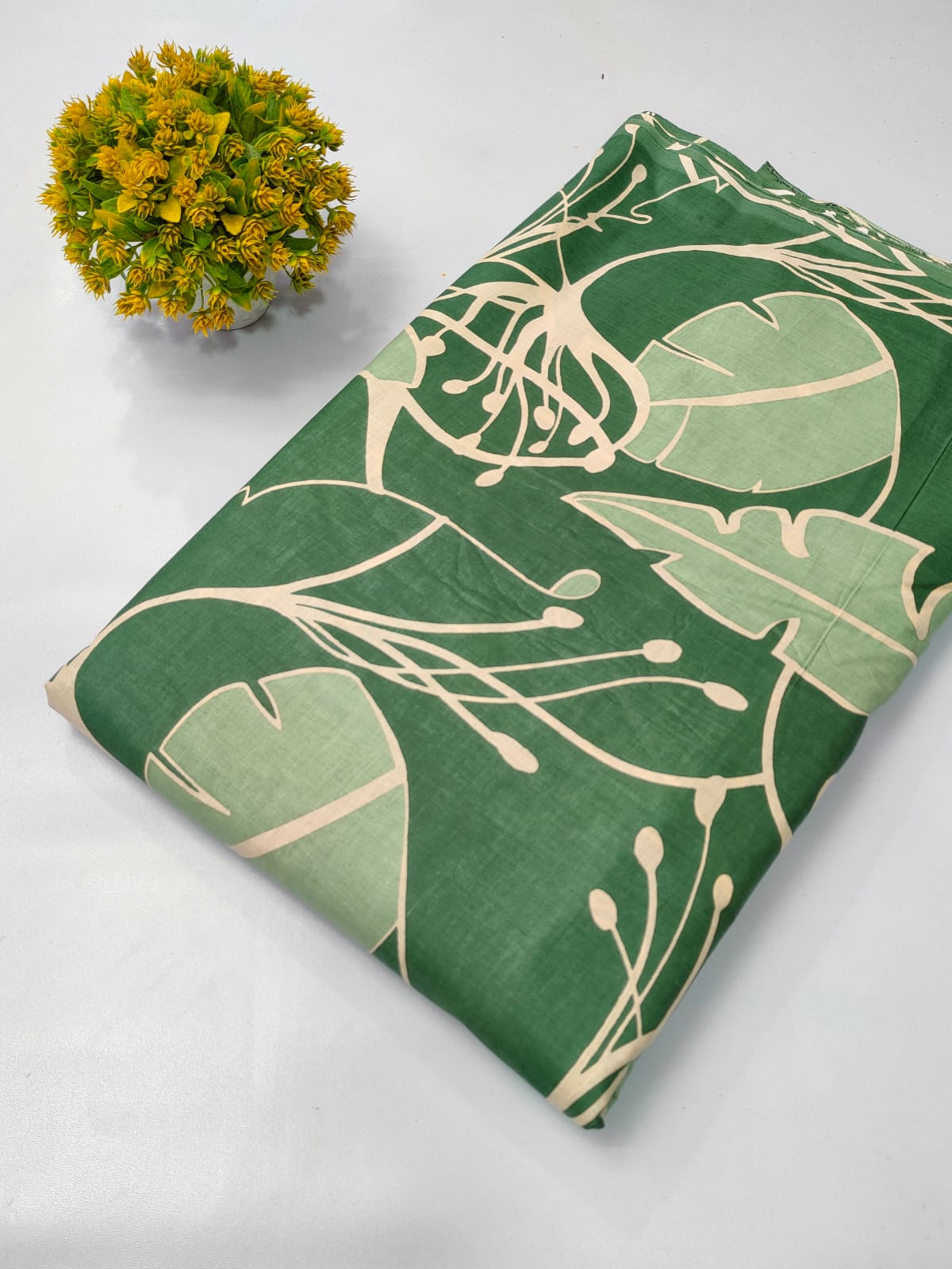 Soft cotton fabric for summer tulsi prints