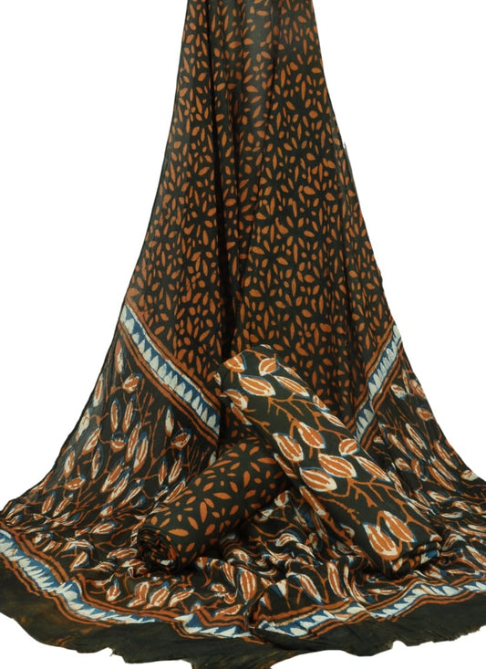 Hand Block Printed Pure Cotton Unstitched Suit With Chiffon Dupatta - JBGC41