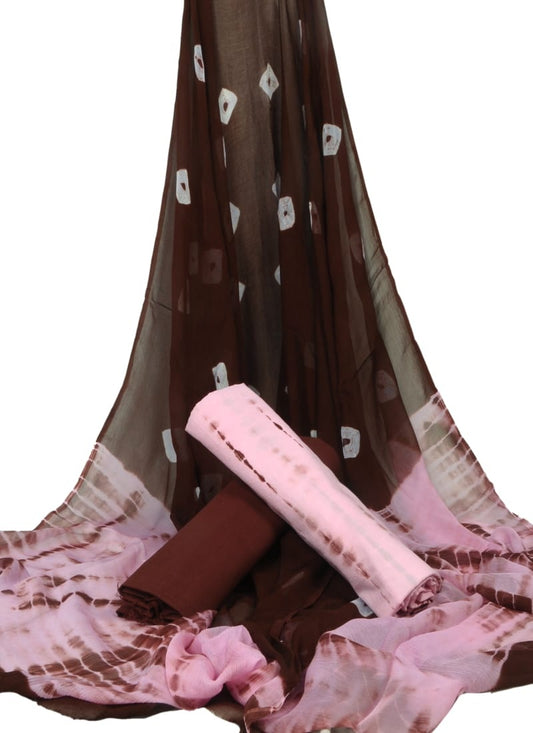 Pure Cotton Hand Block Printed Unstitched Suit With Chiffon Dupatta - JBGC37