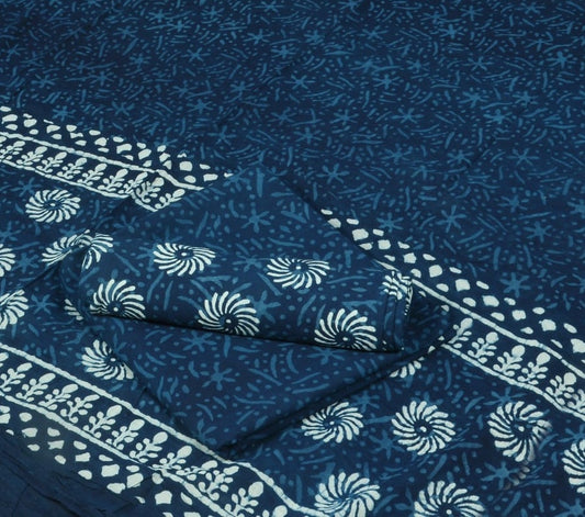 Hand Block Cotton Unstitched Salwar Suit With Cotton/Mulmul Dupatta - JBG232