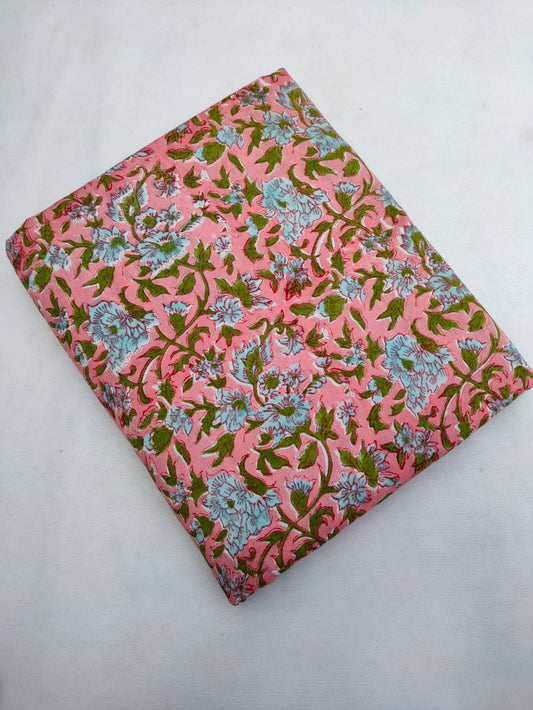 Bagru Pure Cotton Hand Block Fabric - JBRBK694
