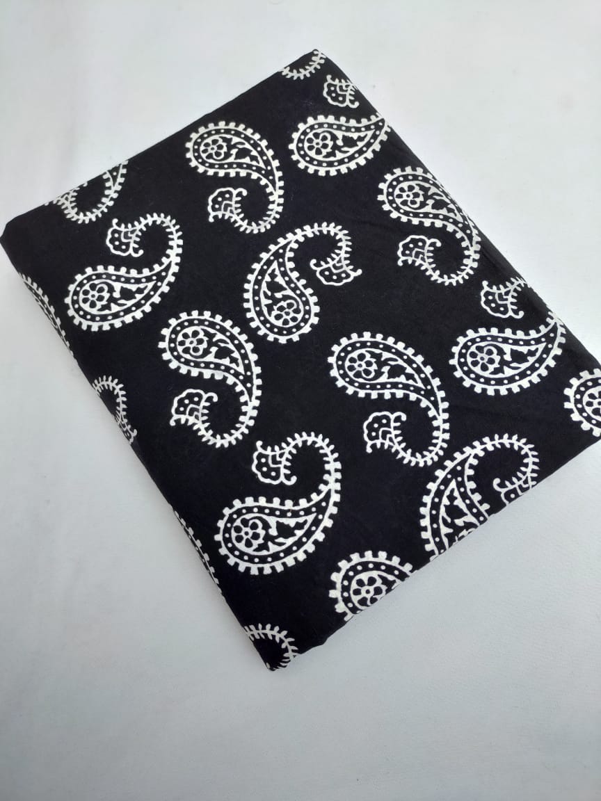 Bagru Pure Cotton Hand Block Fabric - JBRBK717