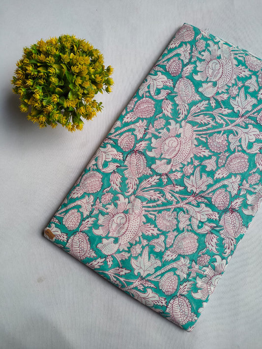 Hand Block Printed Pure Cotton Fabric - JBRFBK33