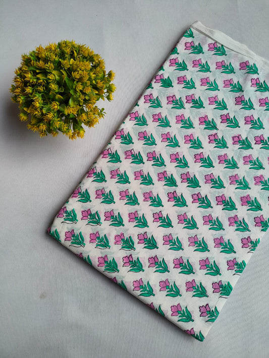 Hand Block Printed Pure Cotton Fabric - JBRFBK41
