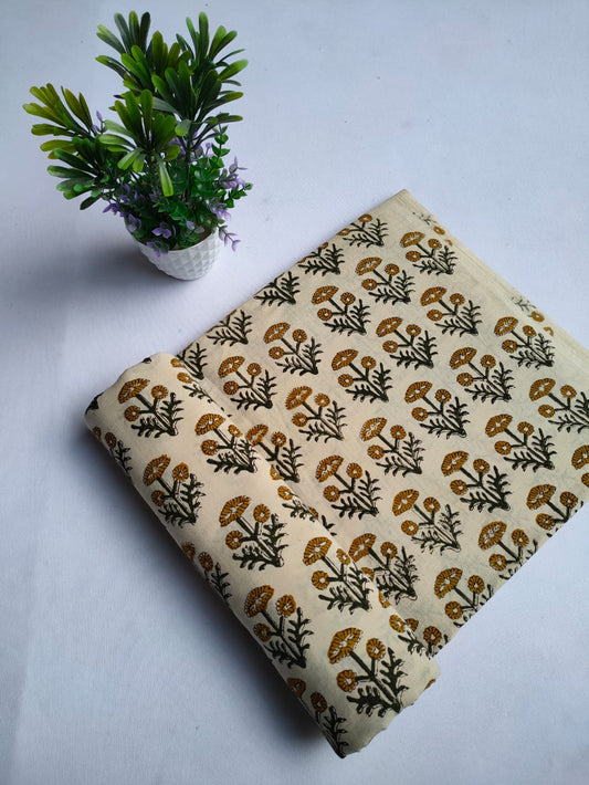 Pure Cotton Hand Block Printed Fabric - JBTKB18