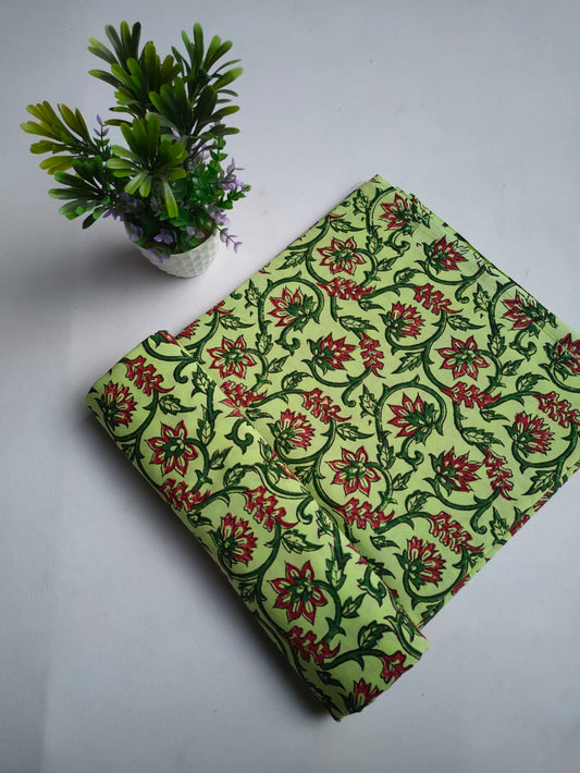 Pure Cotton Hand Block Printed Fabric - JBTKB6