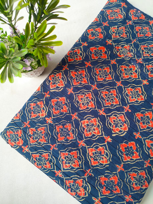 pin tuck cotton hand block fabric
