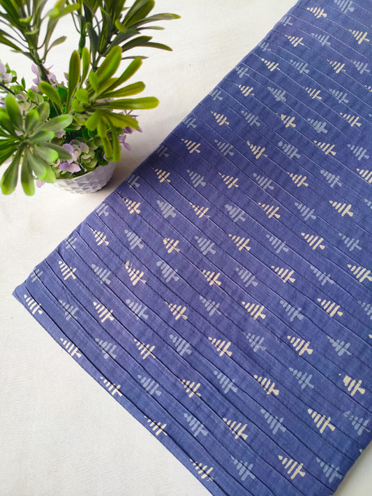 pin tuck cotton hand block fabric