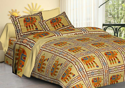 Cotton King Size Bedsheet With 2 Pillow Covers