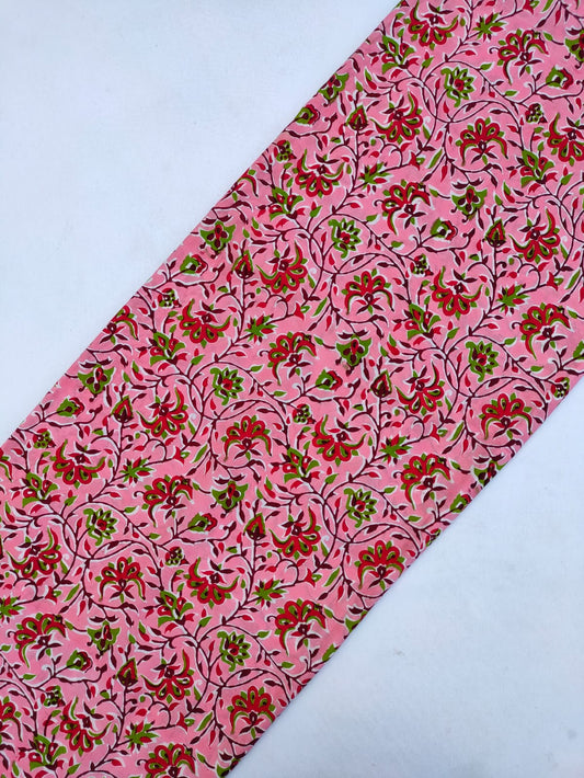 Jaipuri Pure Cotton Hand Block Printed Fabric In Running Length - JBRS268