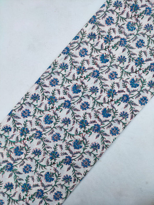 Hand Block Printed Pure Cotton Fabric In Running Length - JBRS273