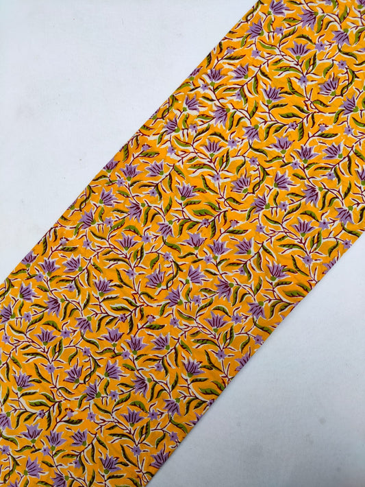Jaipuri Pure Cotton Hand Block Printed Fabric In Running Length - JBRS276