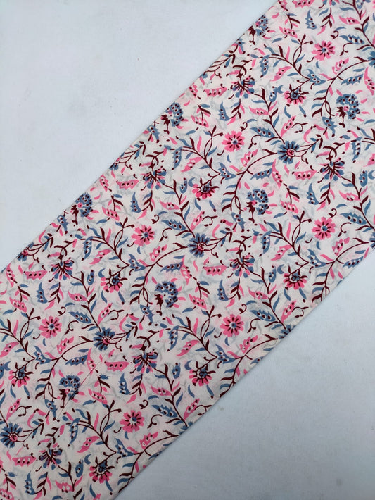 Pure Cotton Hand Block Printed Fabric Material - JBRS283