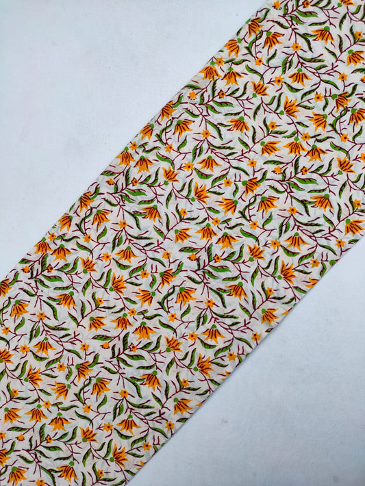 Jaipuri Pure Cotton Hand Block Printed Fabric In Running Length - JBRS284