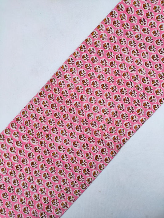 Hand Block Printed Pure Cotton Fabric In Running Length - JBRS285