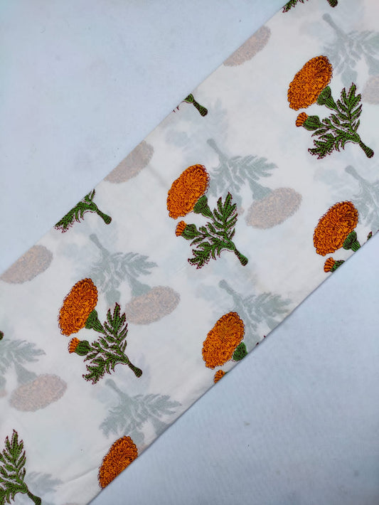 Jaipuri Cotton Hand Block Printed Fabric In Running Length - JBRS286