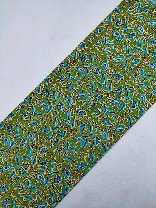Jaipuri Pure Cotton Hand Block Printed Fabric In Running Length - JBRS288