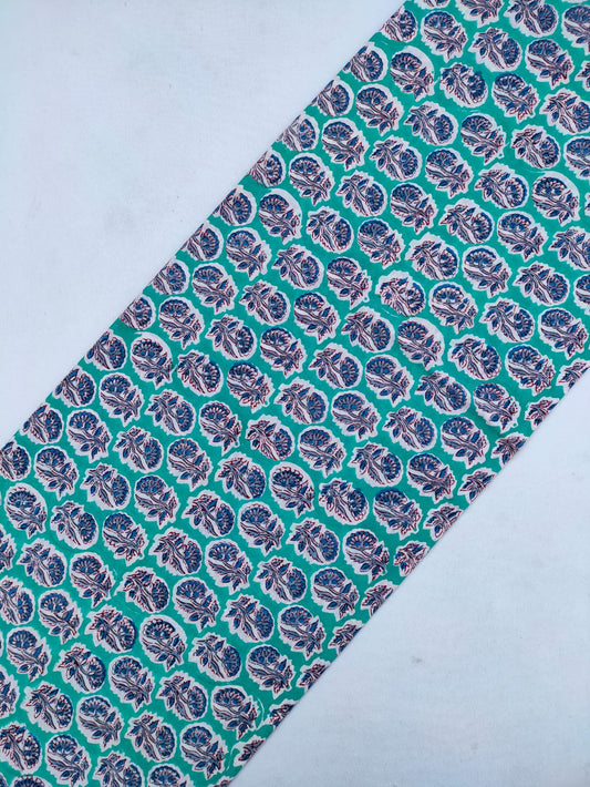 Jaipuri Pure Cotton Hand Block Printed Fabric In Running Length - JBRS296