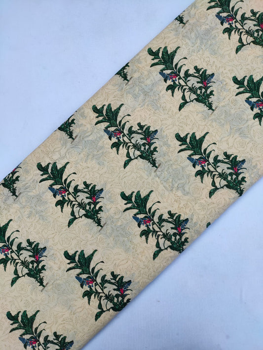 Jaipuri Pure Cotton Hand Block Printed Fabric In Running Length - JBRS300