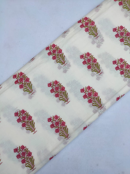 Pure Cotton Hand Block Printed Fabric Material - JBRS319