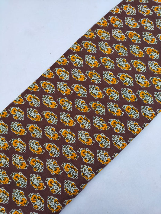 Jaipuri Cotton Hand Block Printed Fabric In Running Length - JBRS322