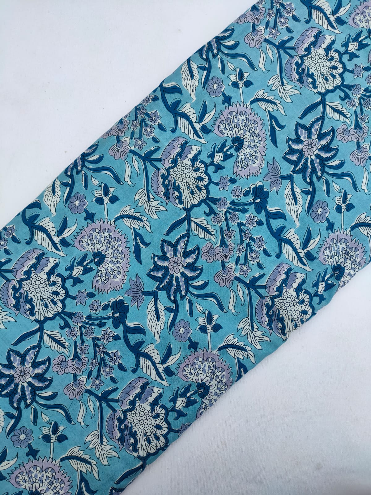Hand Block Printed Pure Cotton Fabric In Running Length - JBRS329