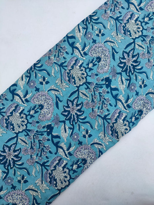 Hand Block Printed Pure Cotton Fabric In Running Length - JBRS329