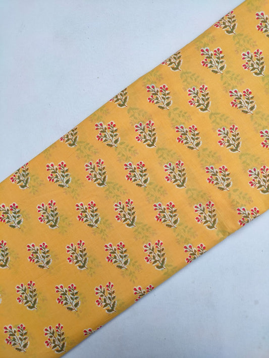 Pure Cotton Hand Block Printed Fabric Material - JBRS331