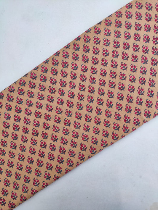 Jaipuri Pure Cotton Hand Block Printed Fabric In Running Length - JBRS332