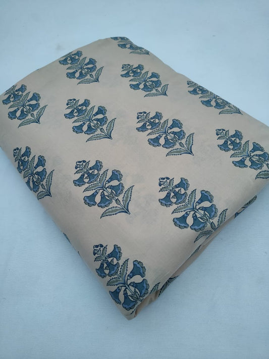 Jaipuri Cotton Hand Block Printed Fabric In Running Length - JBR214