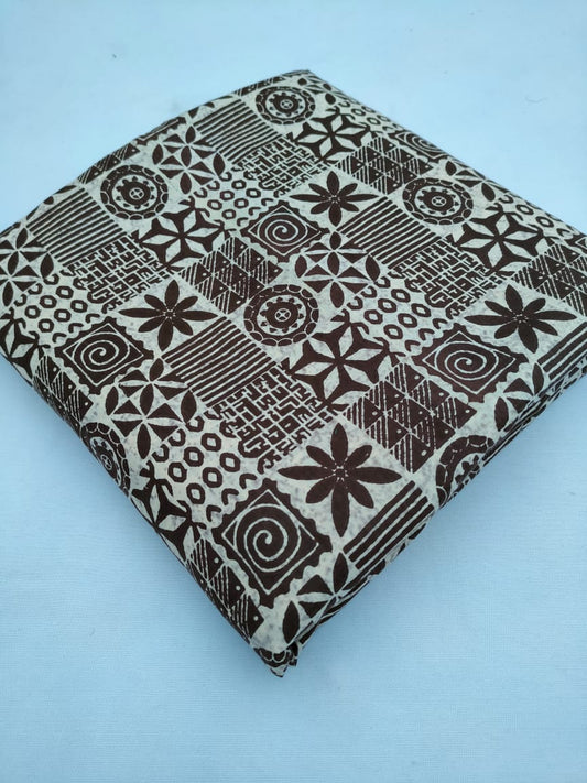 Pure Cotton Hand Block Printed Fabric Material - JBR215