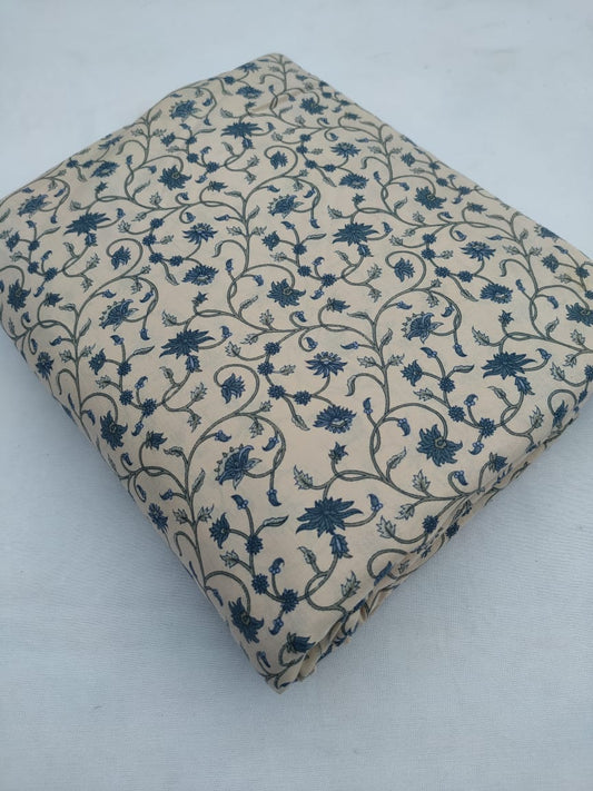 Hand Block Printed Pure Cotton Fabric In Running Length - JBR217