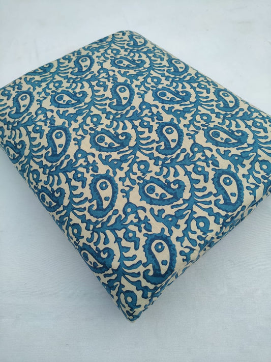 Jaipuri Pure Cotton Hand Block Printed Fabric In Running Length - JBR220