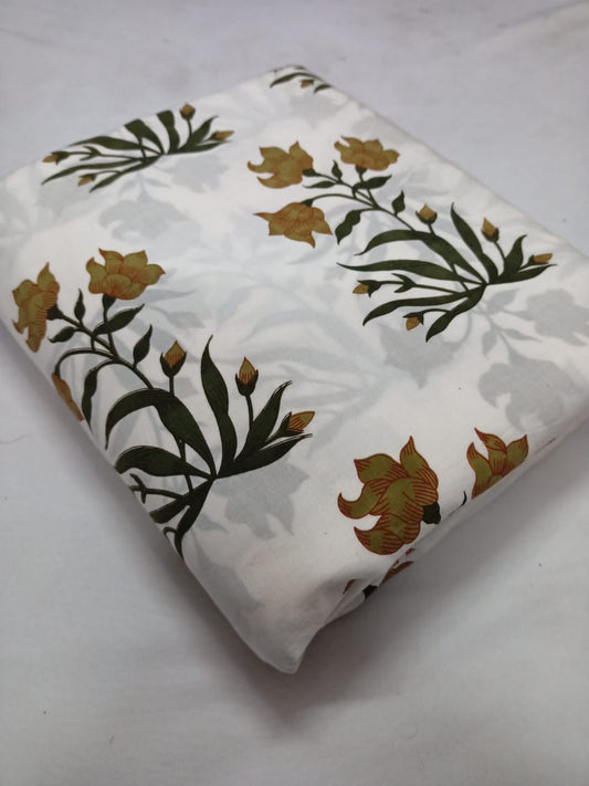 Hand Block Printed Pure Cotton Fabric In Running Length - JBR225