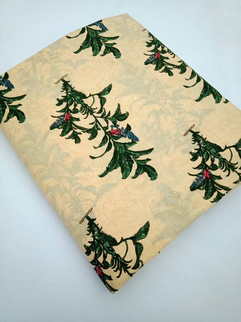 Jaipuri Cotton Hand Block Printed Fabric In Running Length - JBR226