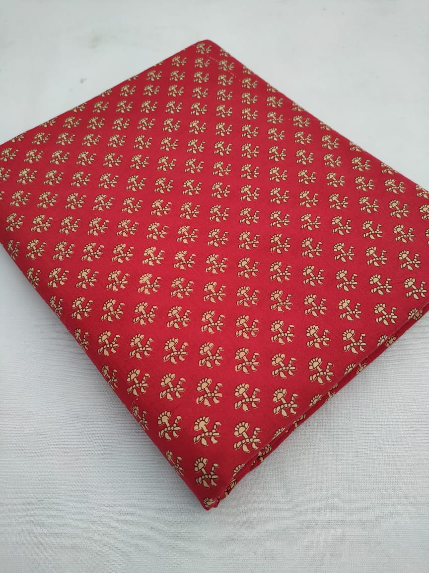 Jaipuri Pure Cotton Hand Block Printed Fabric In Running Length - JBR228