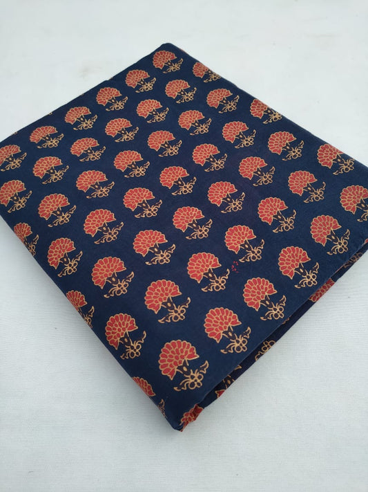 Jaipuri Pure Cotton Hand Block Printed Fabric In Running Length - JBR232