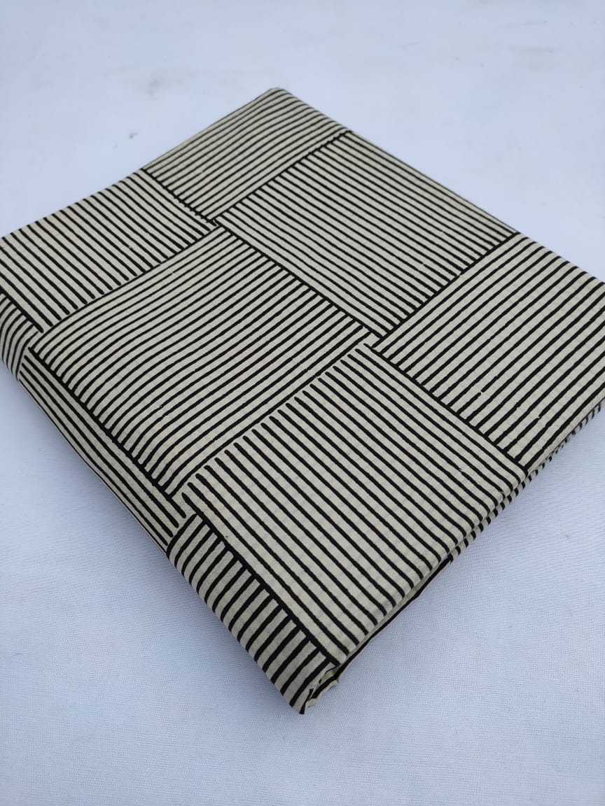 Pure Cotton Hand Block Printed Fabric Material - JBR235