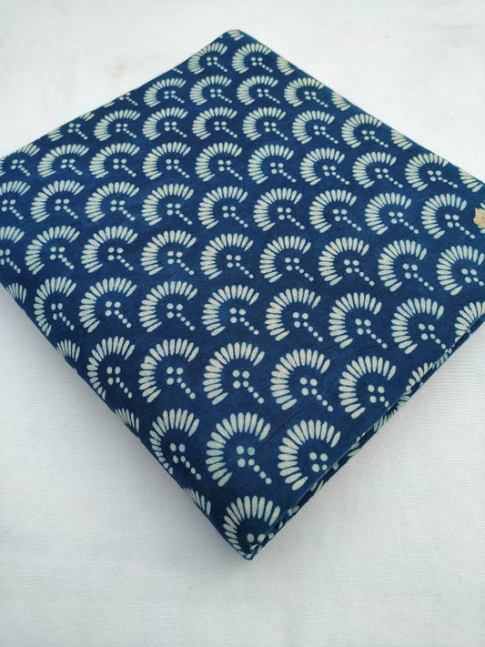 Hand Block Printed Pure Cotton Fabric In Running Length - JBR237