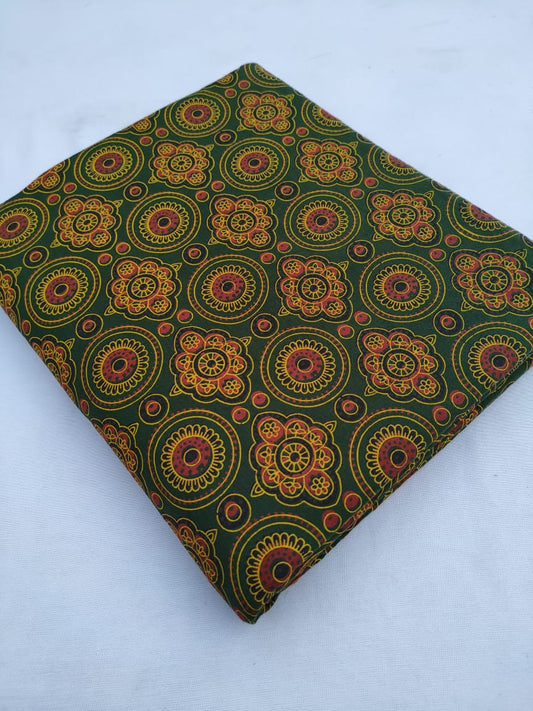 Jaipuri Pure Cotton Hand Block Printed Fabric In Running Length - JBR204