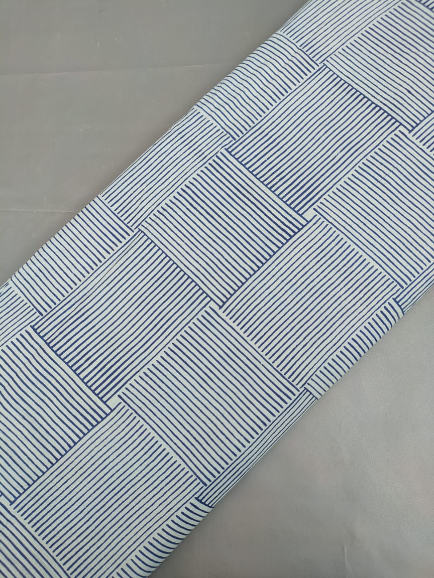 Pure Cotton Hand Block Printed Fabric Material - JBR243
