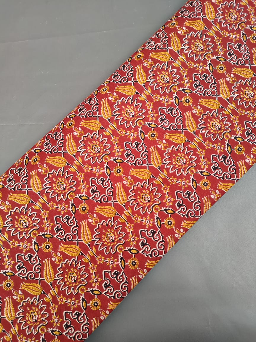 Jaipuri Cotton Hand Block Printed Fabric In Running Length - JBR246