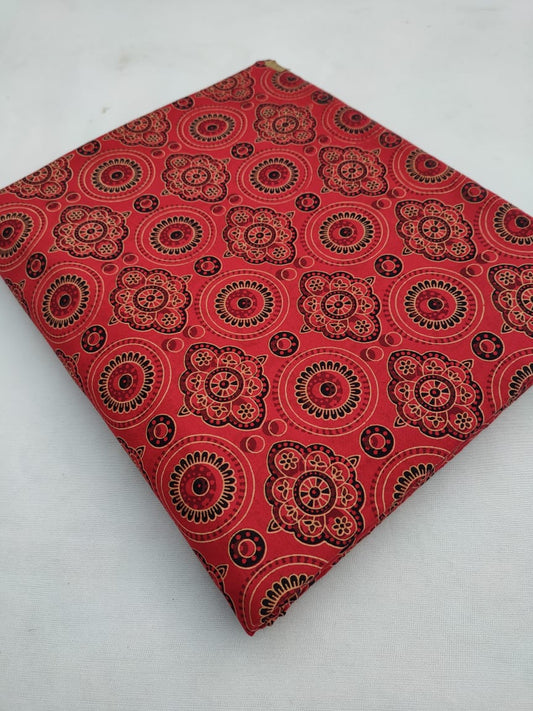 Hand Block Printed Pure Cotton Fabric In Running Length - JBR205