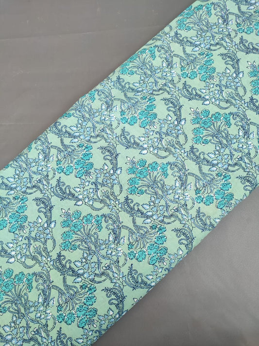 Pure Cotton Hand Block Printed Fabric Material - JBR251