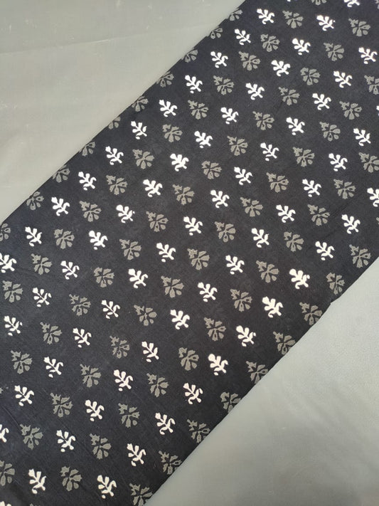 Hand Block Printed Pure Cotton Fabric In Running Length - JBR253