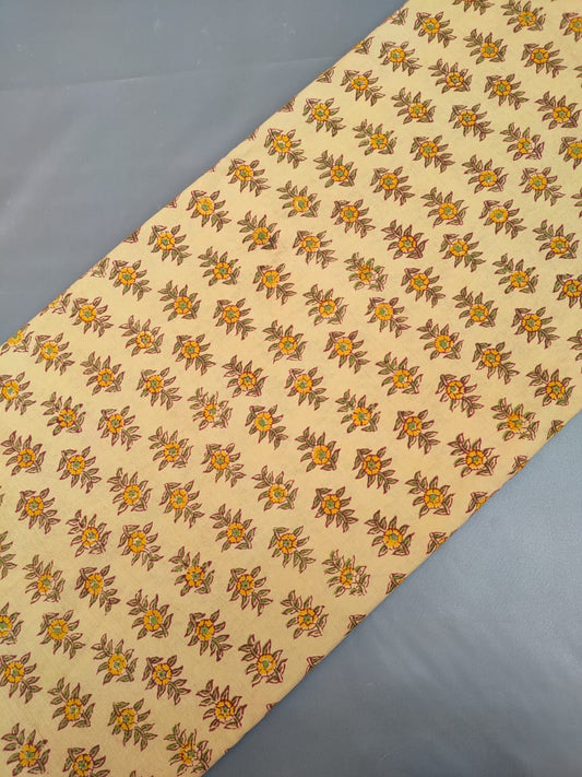 Jaipuri Pure Cotton Hand Block Printed Fabric In Running Length - JBR256