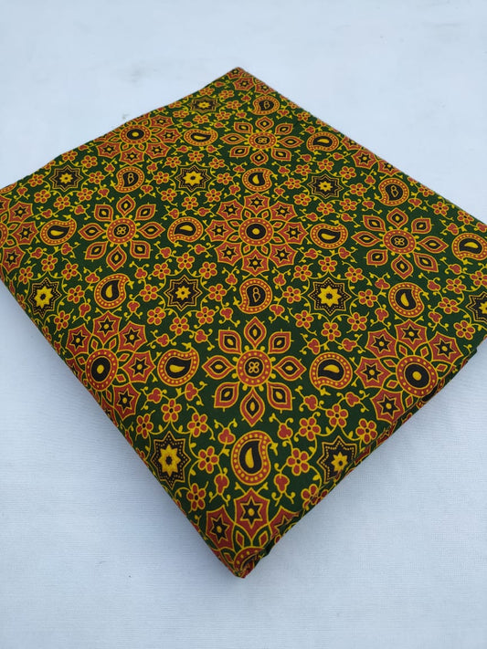 Jaipuri Pure Cotton Hand Block Printed Fabric In Running Length - JBR208