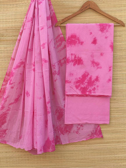 Pure Cotton Hand Block Printed Unstitched Salwar Suit Set With Cotton/Mulmul Dupatta - JBCM520